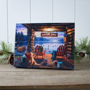 Lakeside Lodge 8x6 Lighted Tabletop Canvas