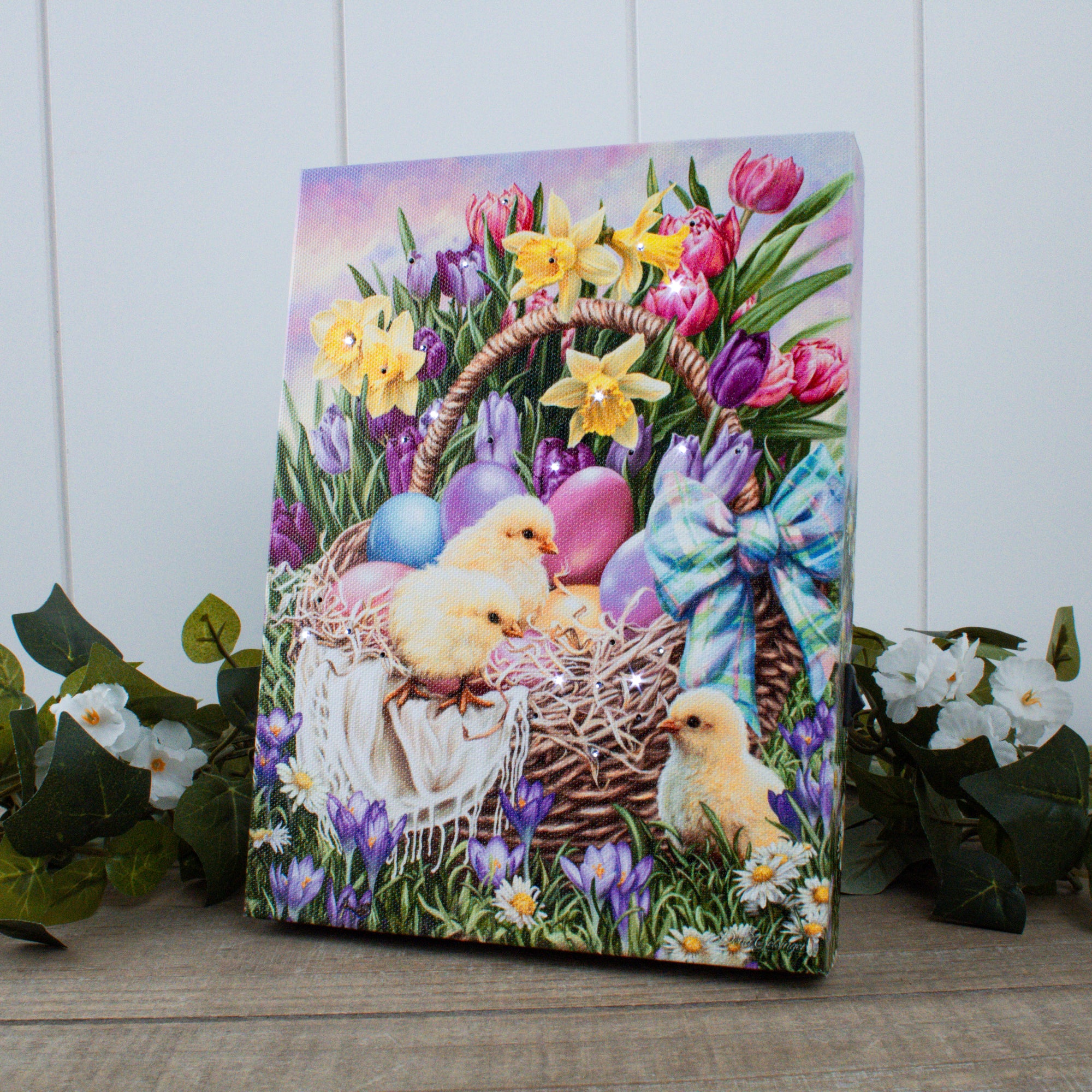 Easter Basket 8x6 Lighted Tabletop Canvas