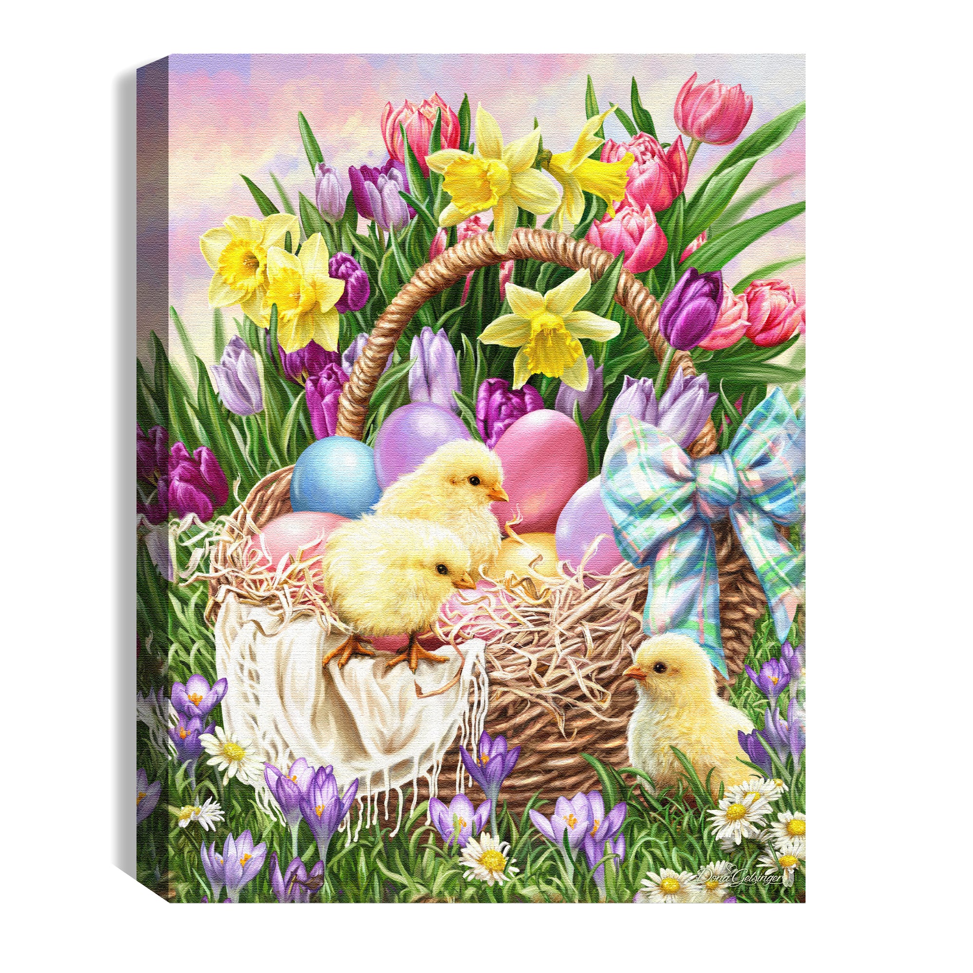 Easter Basket 8x6 Lighted Tabletop Canvas
