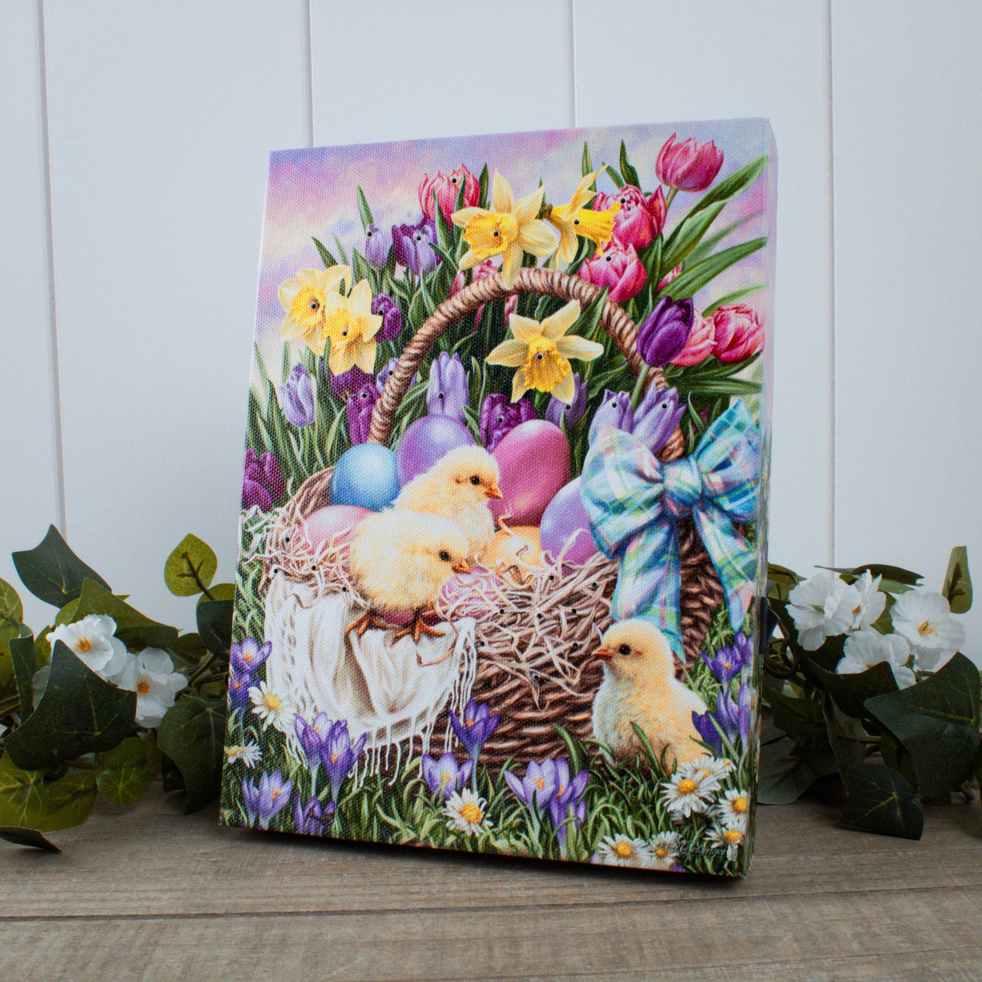 Easter Basket 8x6 Lighted Tabletop Canvas