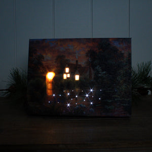 Wetland Cottage 8x6 Lighted Tabletop Canvas
