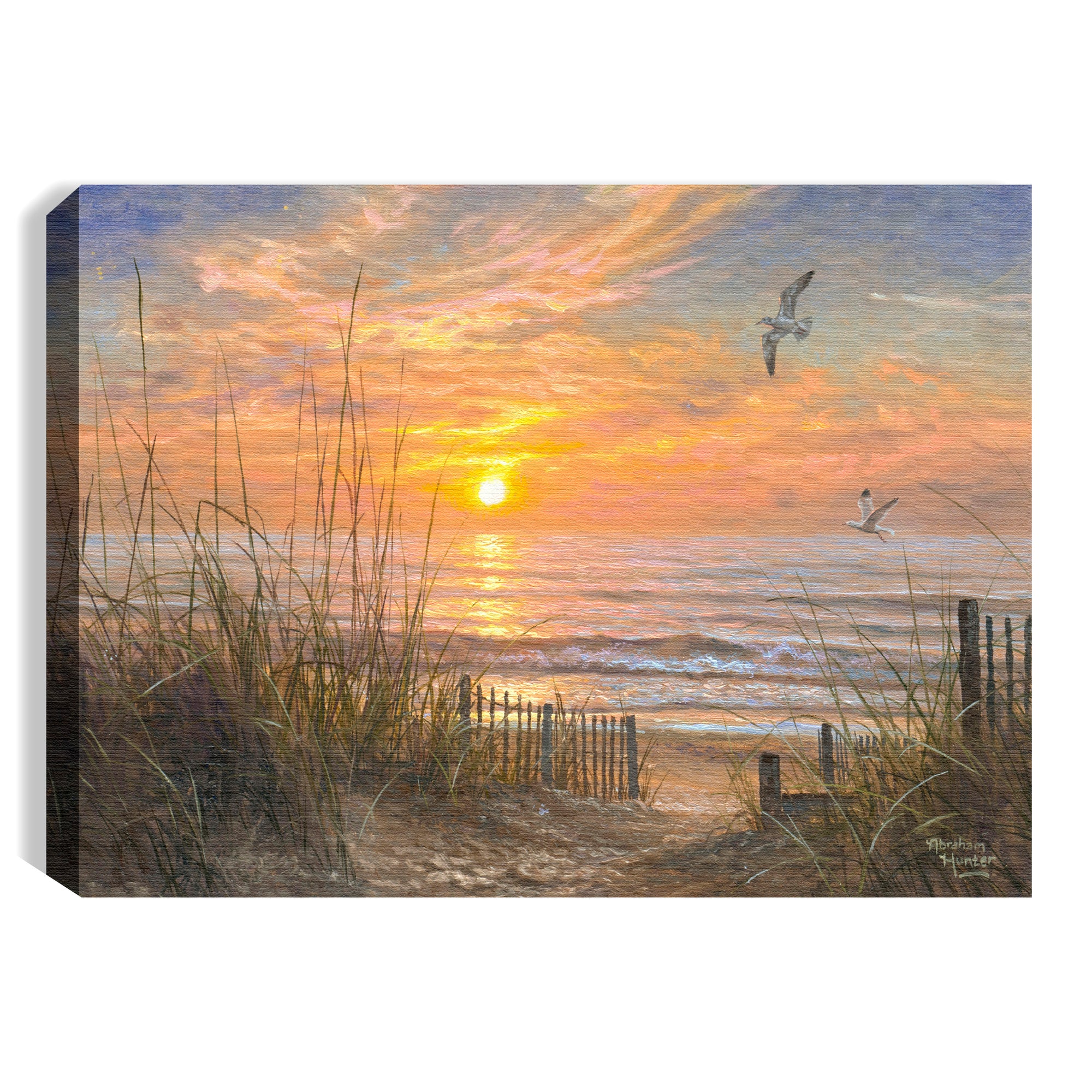 Coastline Sunset 8x6 Lighted Tabletop Canvas