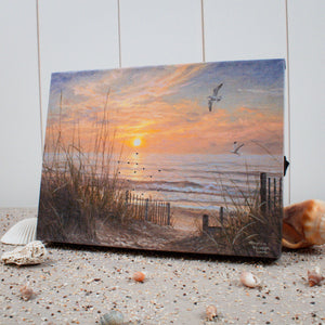 Coastline Sunset 8x6 Lighted Tabletop Canvas