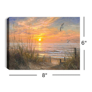 Coastline Sunset 8x6 Lighted Tabletop Canvas