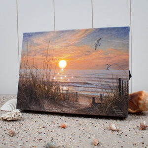 Coastline Sunset 8x6 Lighted Tabletop Canvas