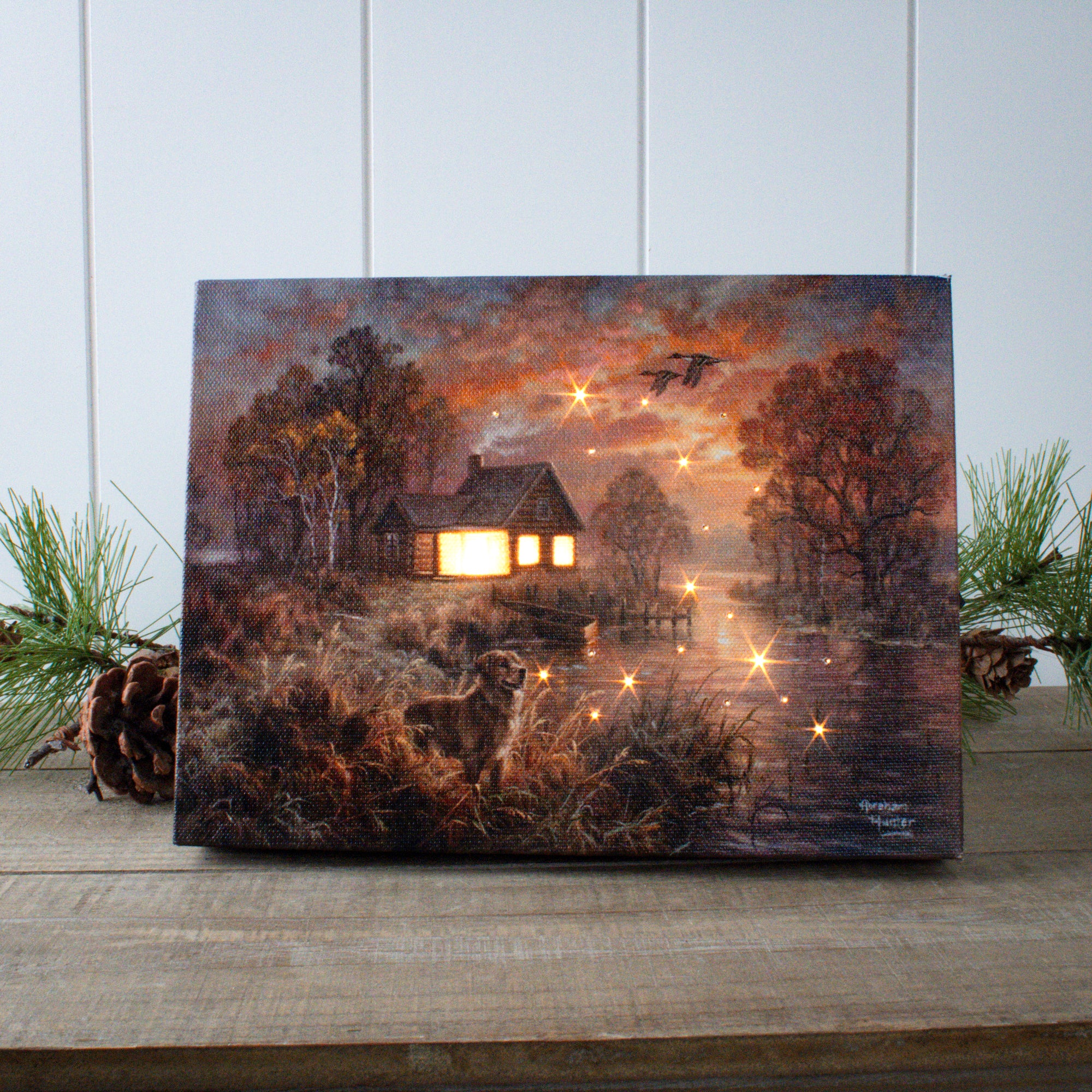 King of the Duck Pond 8x6 Lighted Tabletop Canvas
