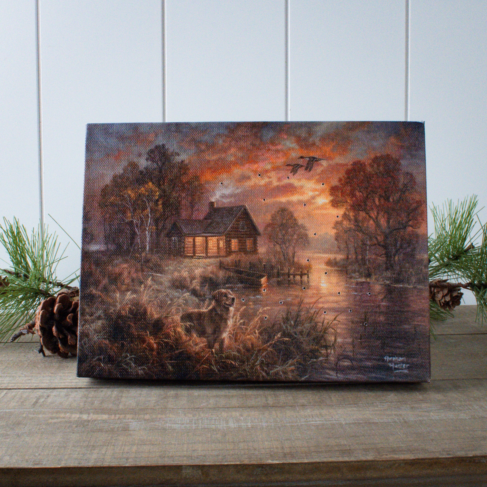 King of the Duck Pond 8x6 Lighted Tabletop Canvas