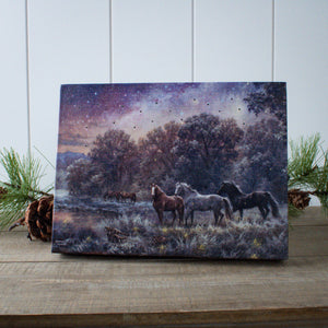 My Farm at Night 8x6 Lighted Tabletop Canvas