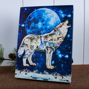 Spirit Wolf 8x6 Lighted Tabletop Canvas