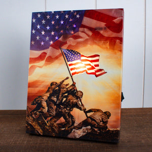 Home of the Brave 8x6 Lighted Tabletop Canvas