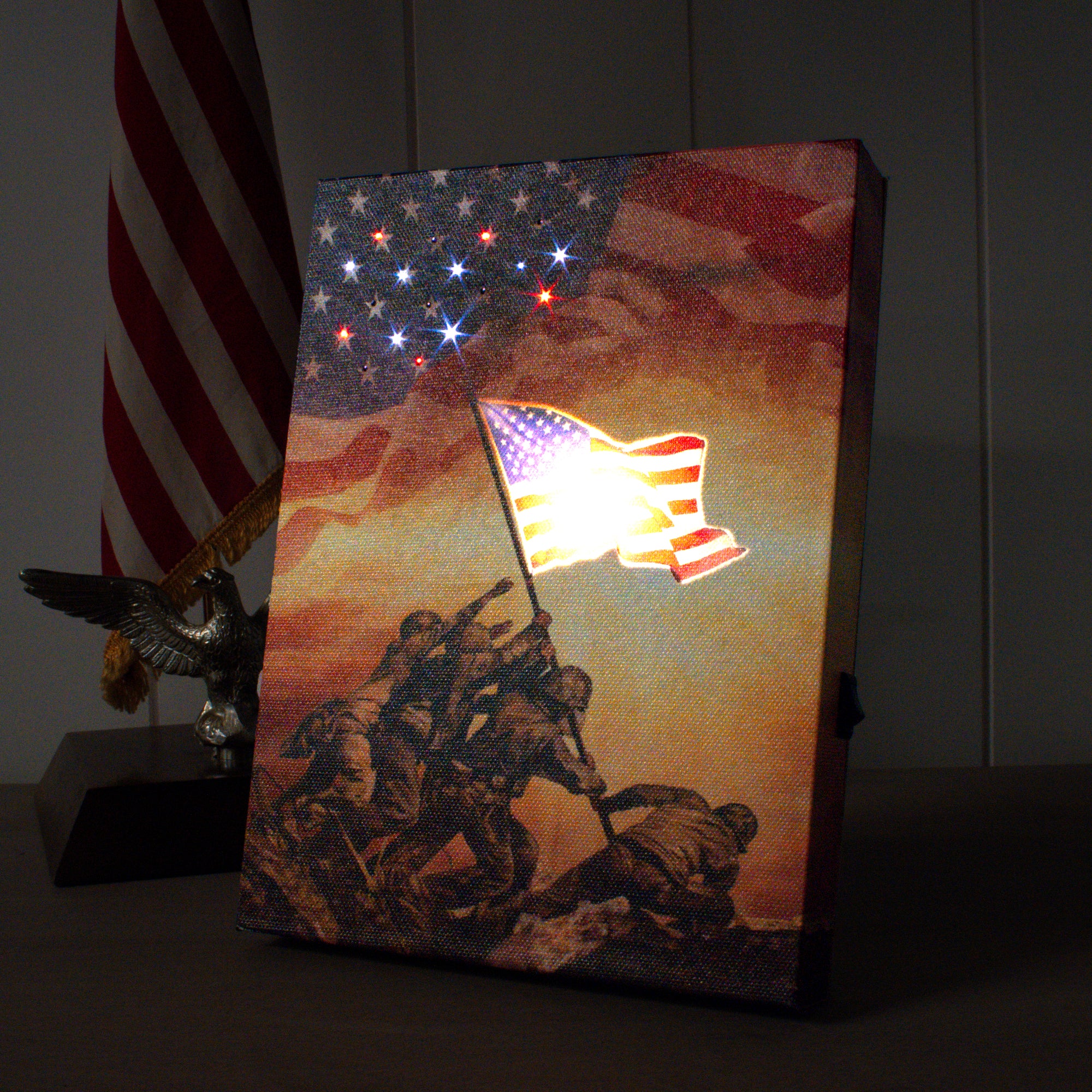 Home of the Brave 8x6 Lighted Tabletop Canvas