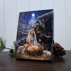A Savior is Born 8x6 Lighted Tabletop Canvas