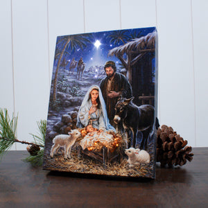 A Savior is Born 8x6 Lighted Tabletop Canvas
