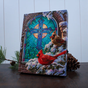 Christmas Church Window 8x6 Lighted Tabletop Canvas