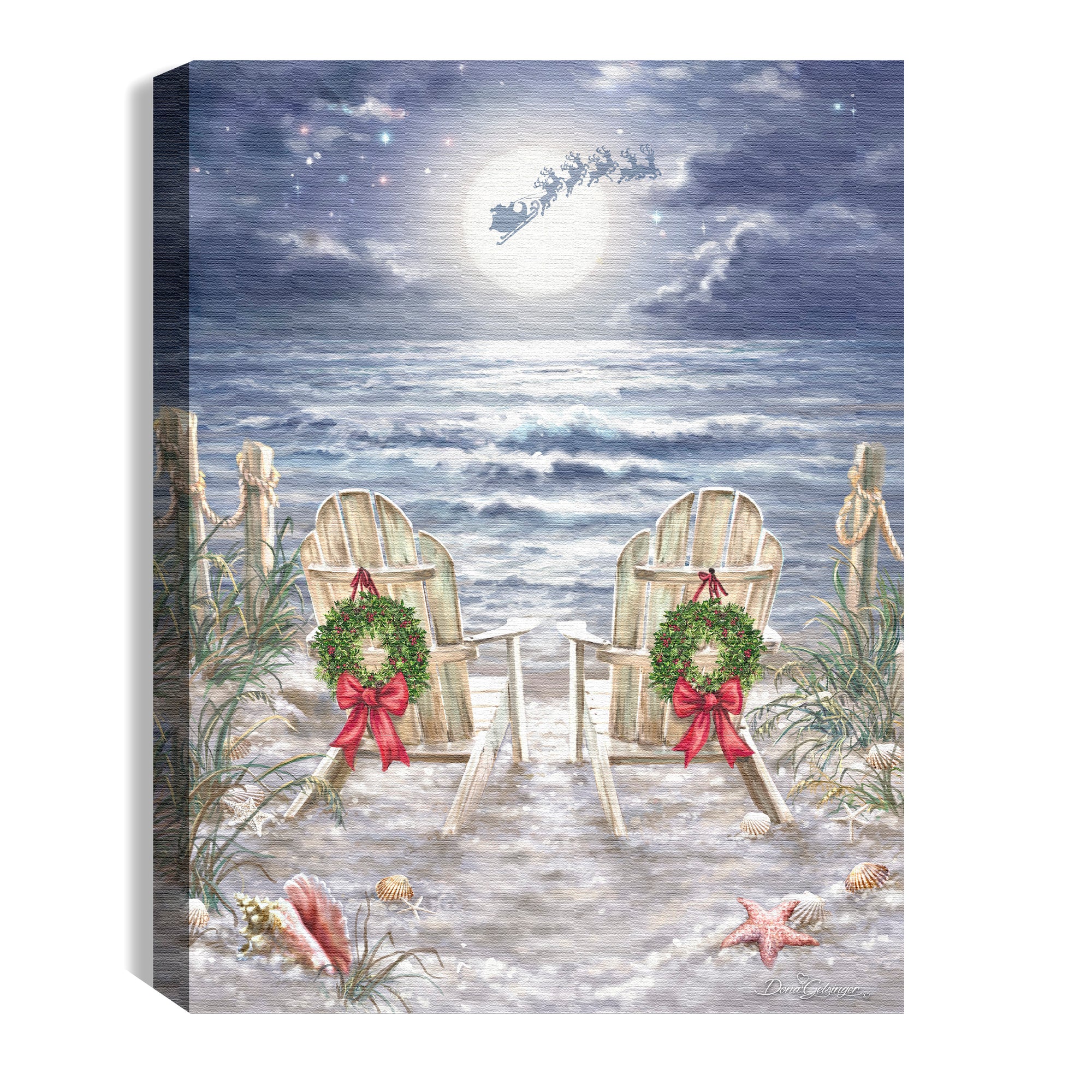 Moonlight Christmas 8x6 Lighted Tabletop Canvas