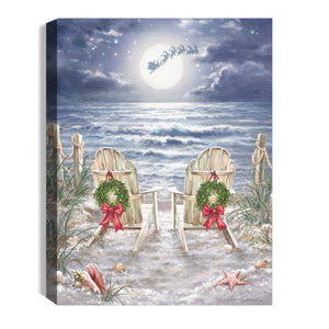 Moonlight Christmas 8x6 Lighted Tabletop Canvas
