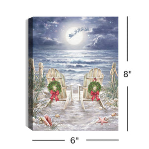 Moonlight Christmas 8x6 Lighted Tabletop Canvas