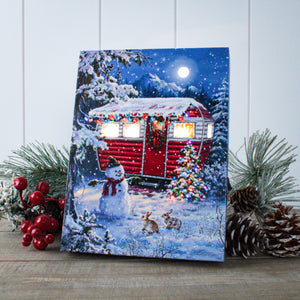 Snowy Retreat 8x6 Lighted Tabletop Canvas