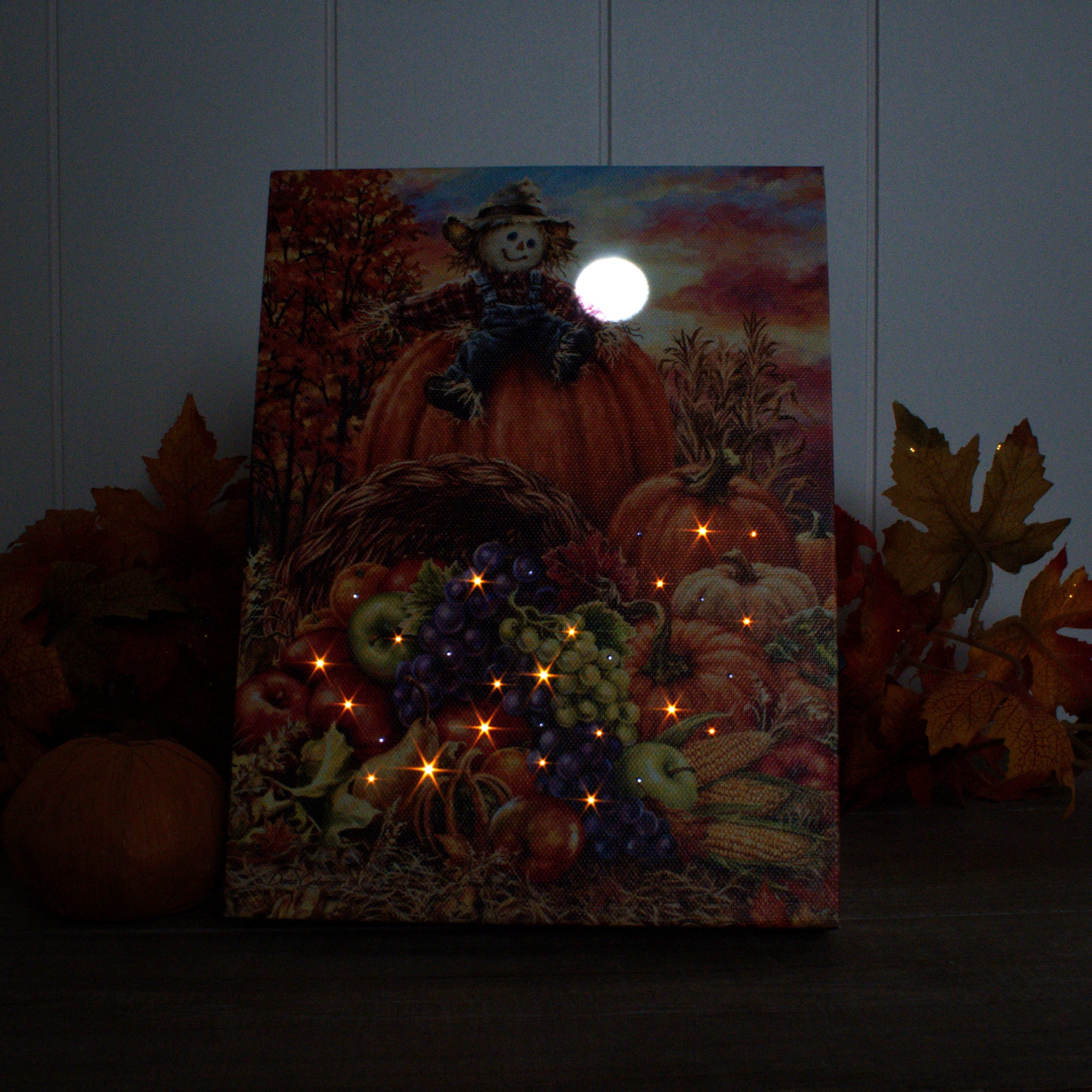 Harvest Cornucopia 8x6 Lighted Tabletop Canvas
