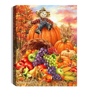 Harvest Cornucopia 8x6 Lighted Tabletop Canvas