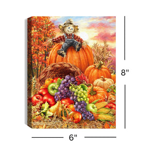Harvest Cornucopia 8x6 Lighted Tabletop Canvas