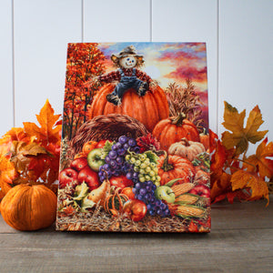 Harvest Cornucopia 8x6 Lighted Tabletop Canvas