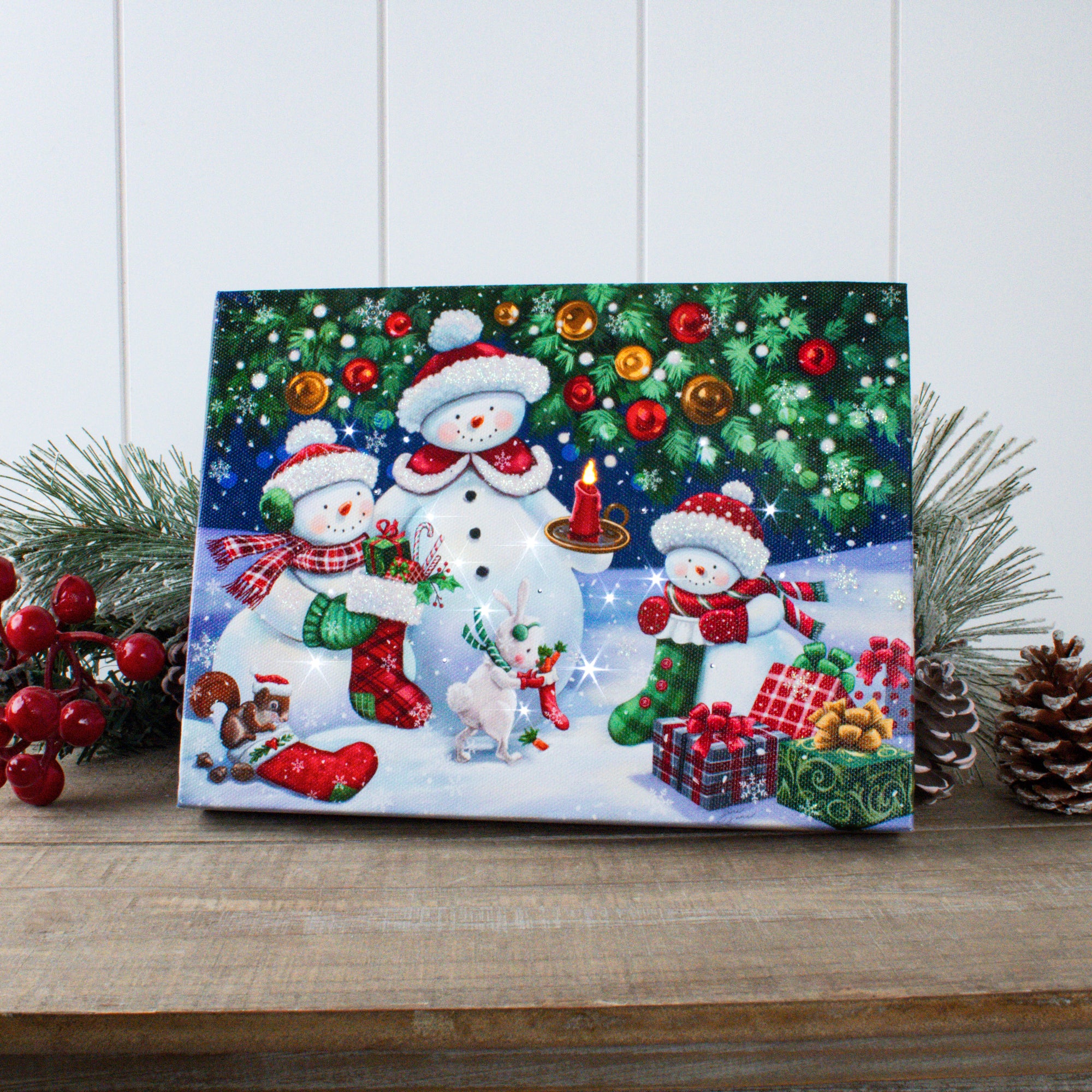 Gift Exchange 8x6 Lighted Tabletop Canvas