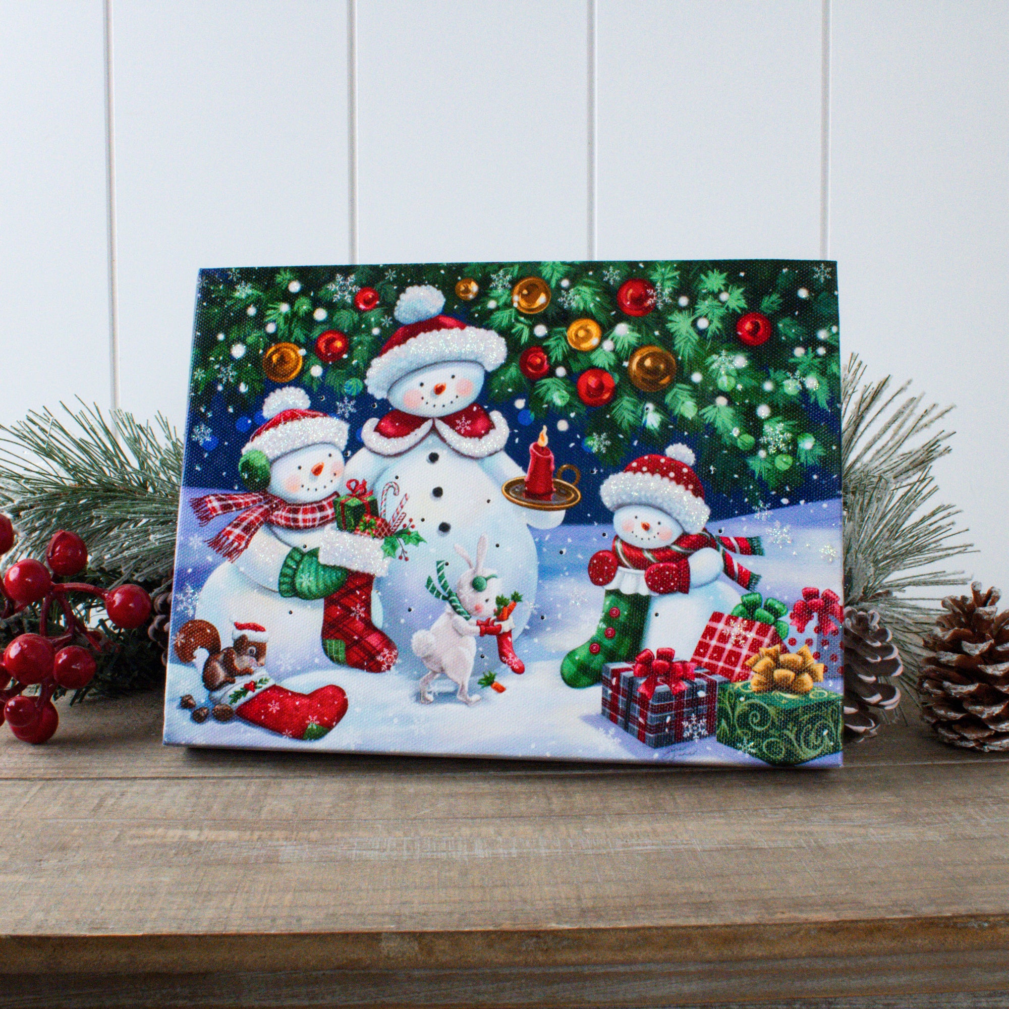 Gift Exchange 8x6 Lighted Tabletop Canvas