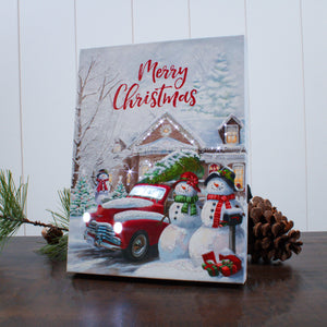 Coming Home for Christmas 8x6 Lighted Tabletop Canvas