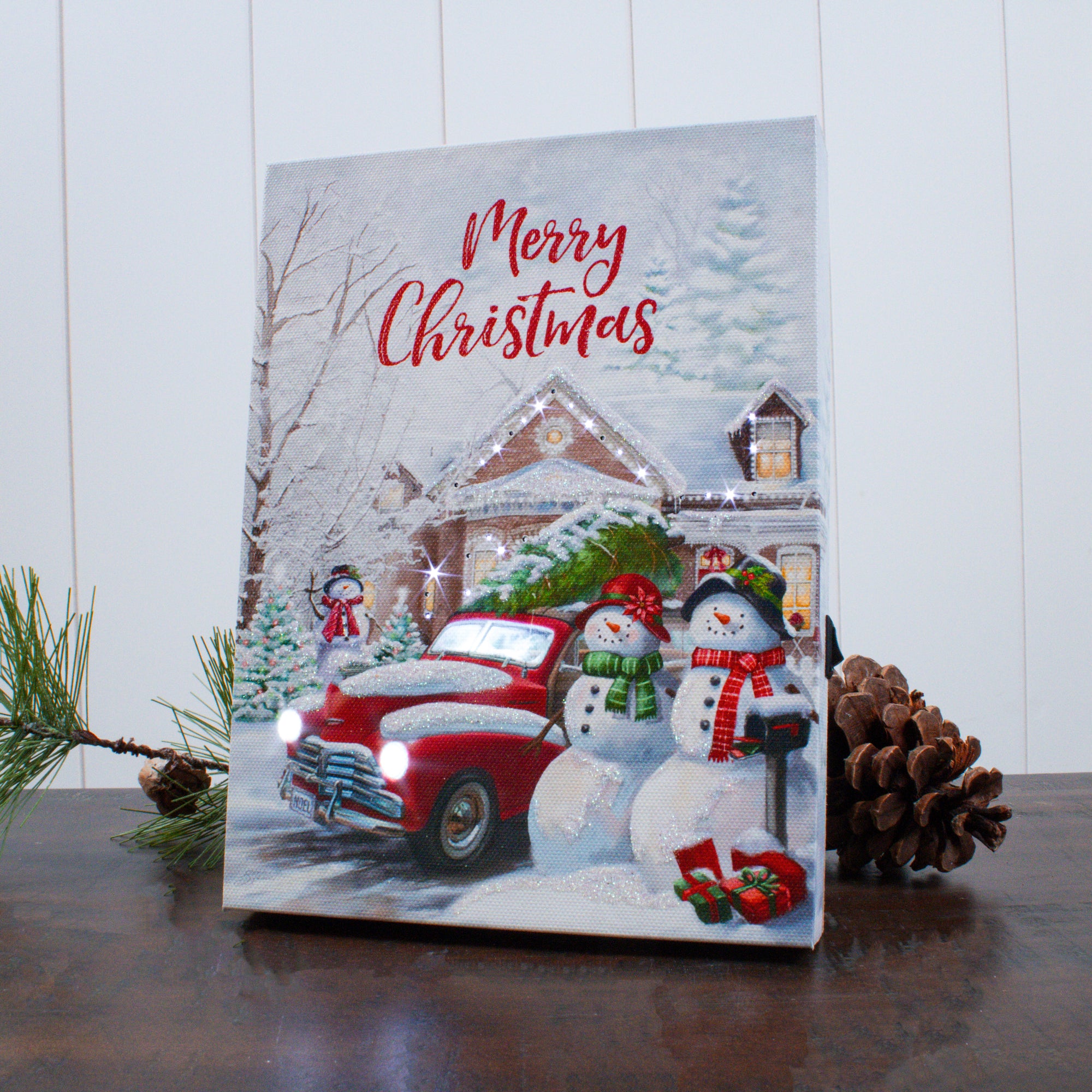 Coming Home for Christmas 8x6 Lighted Tabletop Canvas