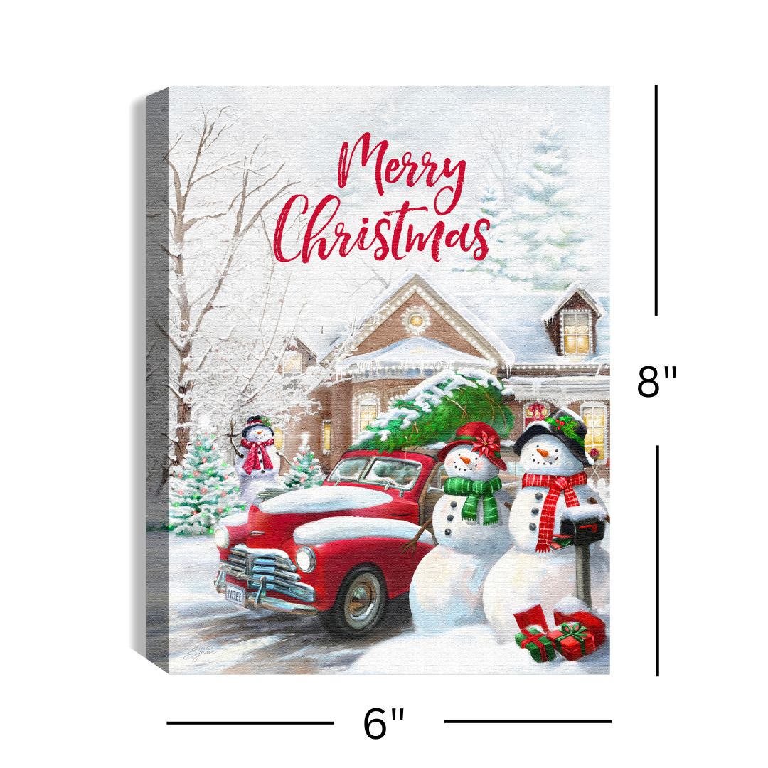 Coming Home for Christmas 8x6 Lighted Tabletop Canvas
