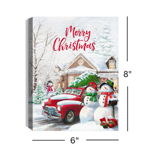 Coming Home for Christmas 8x6 Lighted Tabletop Canvas