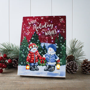 Holiday Wishes 8x6 Lighted Tabletop Canvas