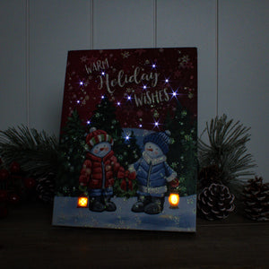 Holiday Wishes 8x6 Lighted Tabletop Canvas
