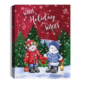 Holiday Wishes 8x6 Lighted Tabletop Canvas