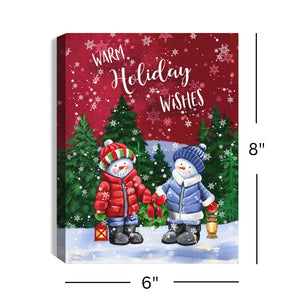 Holiday Wishes 8x6 Lighted Tabletop Canvas