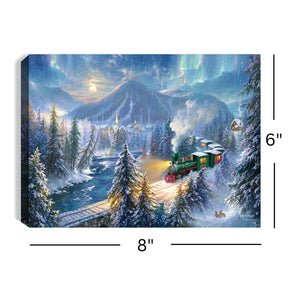 Christmas Train 8x6 Lighted Tabletop Canvas