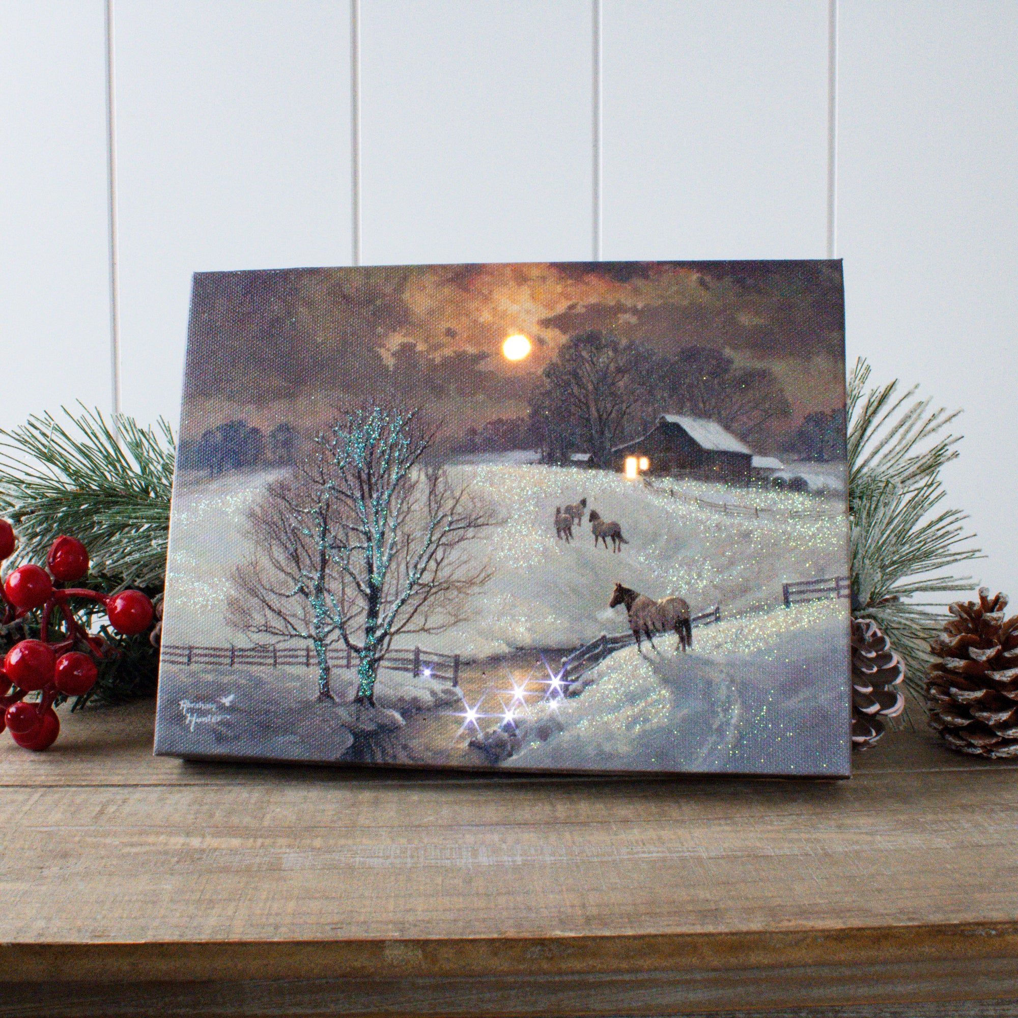 Frozen Fields 8x6 Lighted Tabletop Canvas