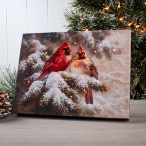 Snow Angels 8x6 Lighted Tabletop Canvas