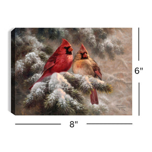 Snow Angels 8x6 Lighted Tabletop Canvas