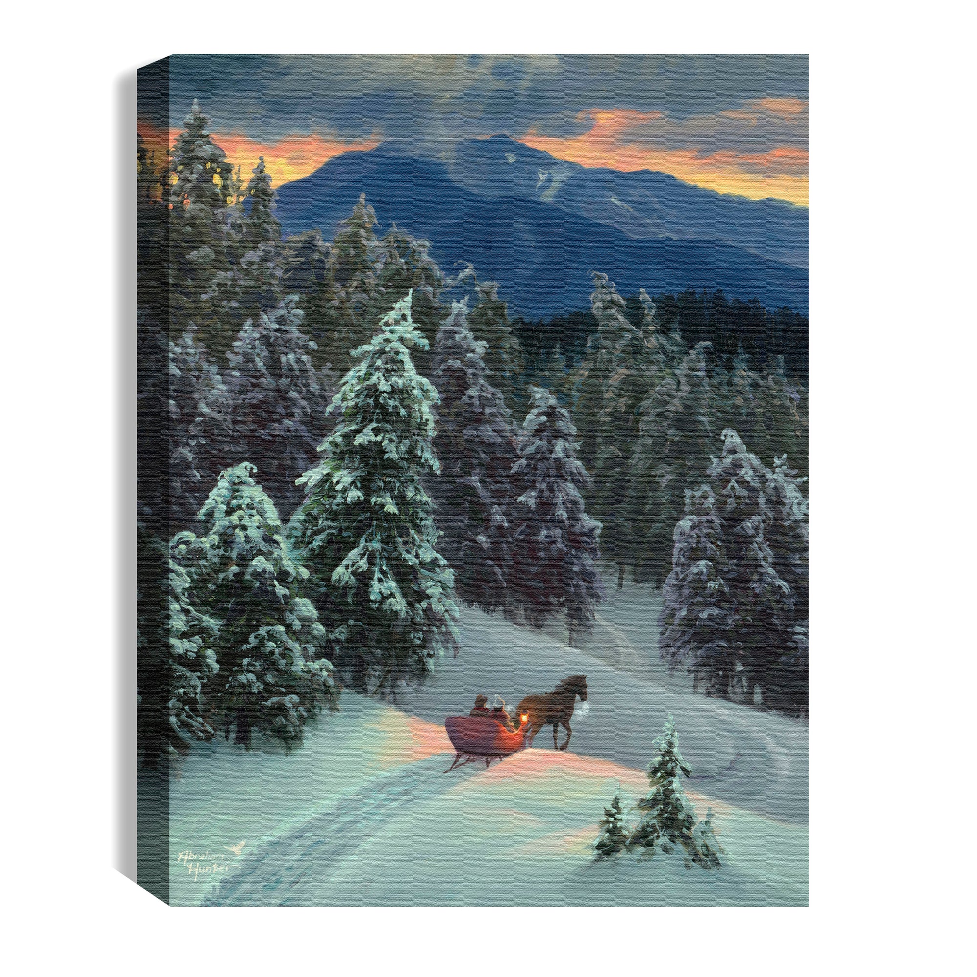 Through the Woods 8x6 Lighted Tabletop Canvas