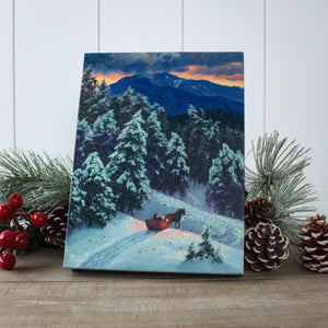 Through the Woods 8x6 Lighted Tabletop Canvas
