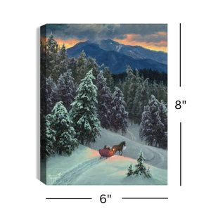 Through the Woods 8x6 Lighted Tabletop Canvas