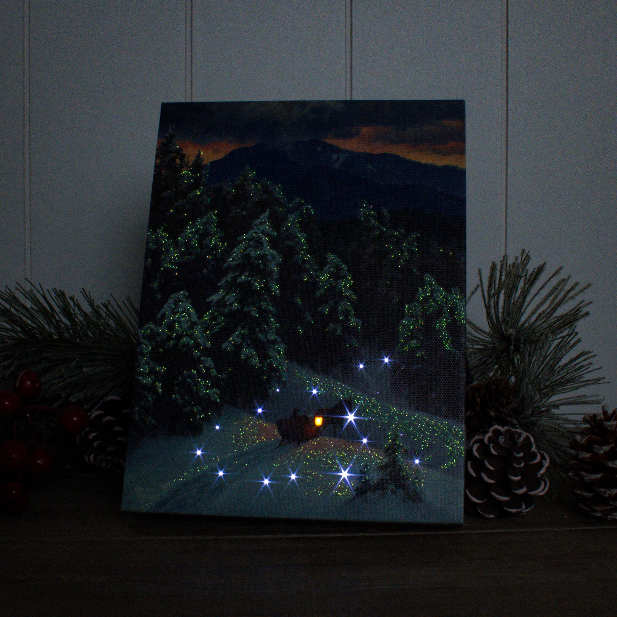 Through the Woods 8x6 Lighted Tabletop Canvas