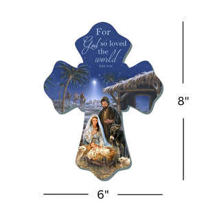 A Savior is Born Wooden Cross