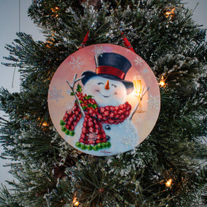 Snowman Cheers LED ornament