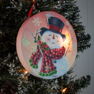 Snowman Cheers LED ornament