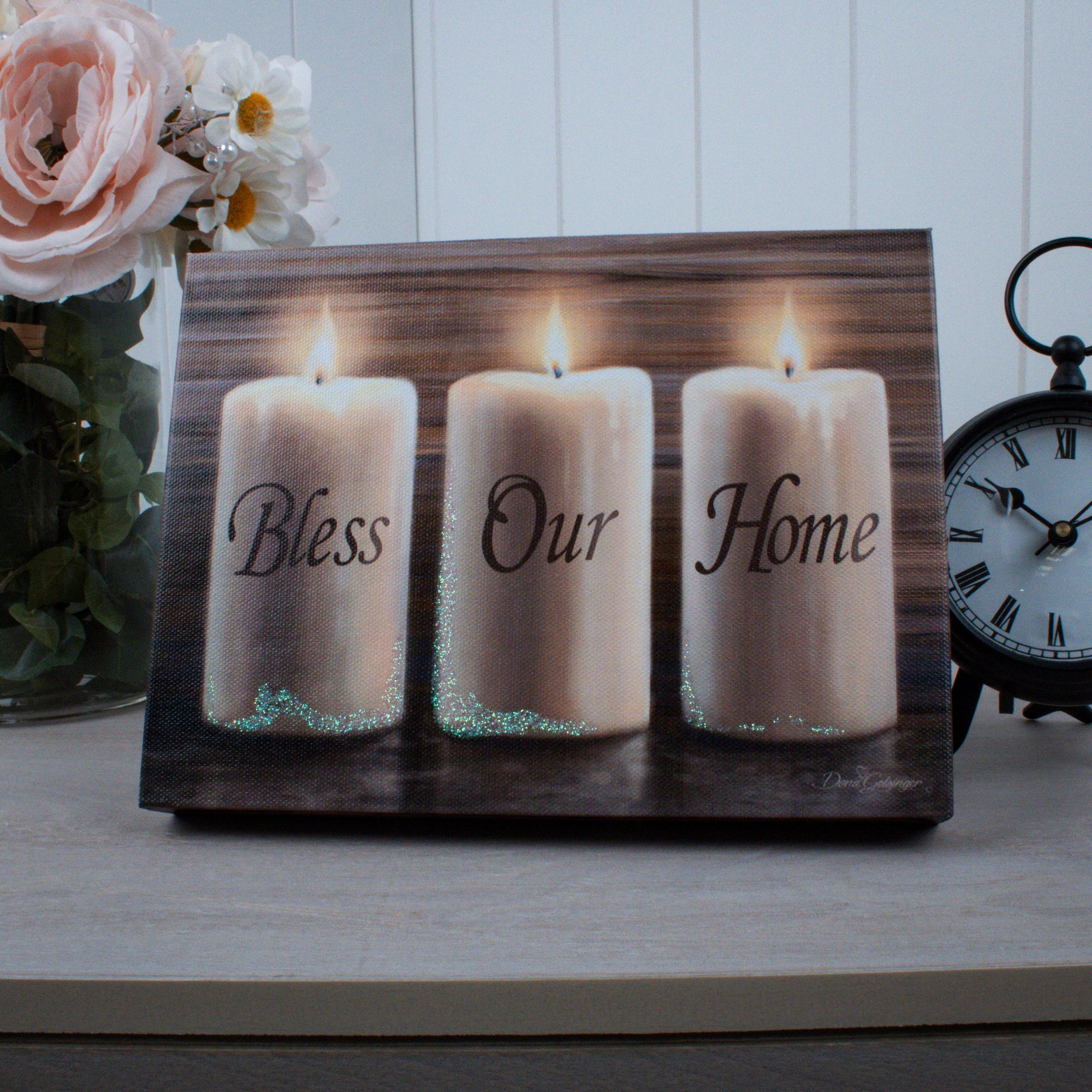 Bless Our Home 8x6 Lighted Tabletop Canvas
