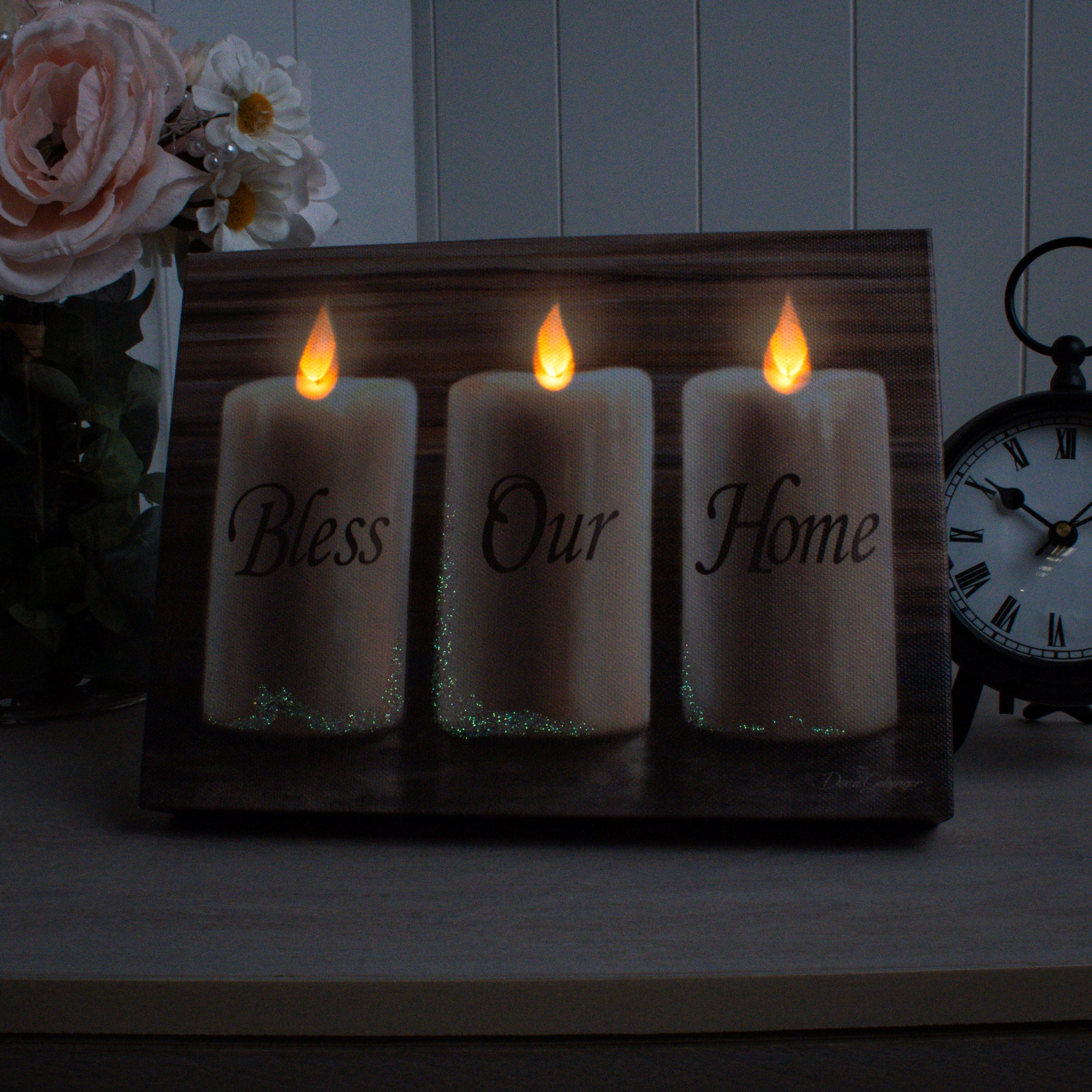 Bless Our Home 8x6 Lighted Tabletop Canvas