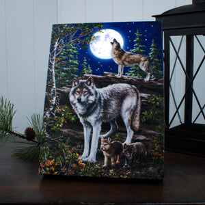The Wolf Pack 8x6 Lighted Tabletop Canvas
